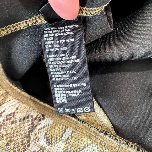 Free People Rio Snakeskin High Rise Skinny Pants Leggings Gold S - Picture 8 of 9